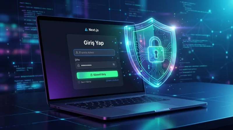Next.js Kimlik Doğrulama sürecinde giriş formu ve kullanıcı bilgilerinin güvenli biçimde kontrol edilmesi.