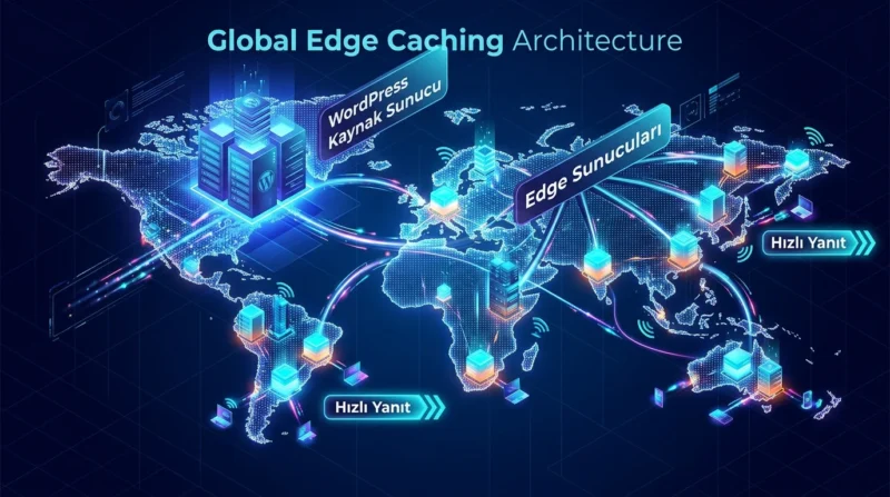 WordPress Edge Önbellekleme, kaynak sunucuya bağımlılığı azaltıp farklı bölgelerde yanıtları hızlandırabilir.