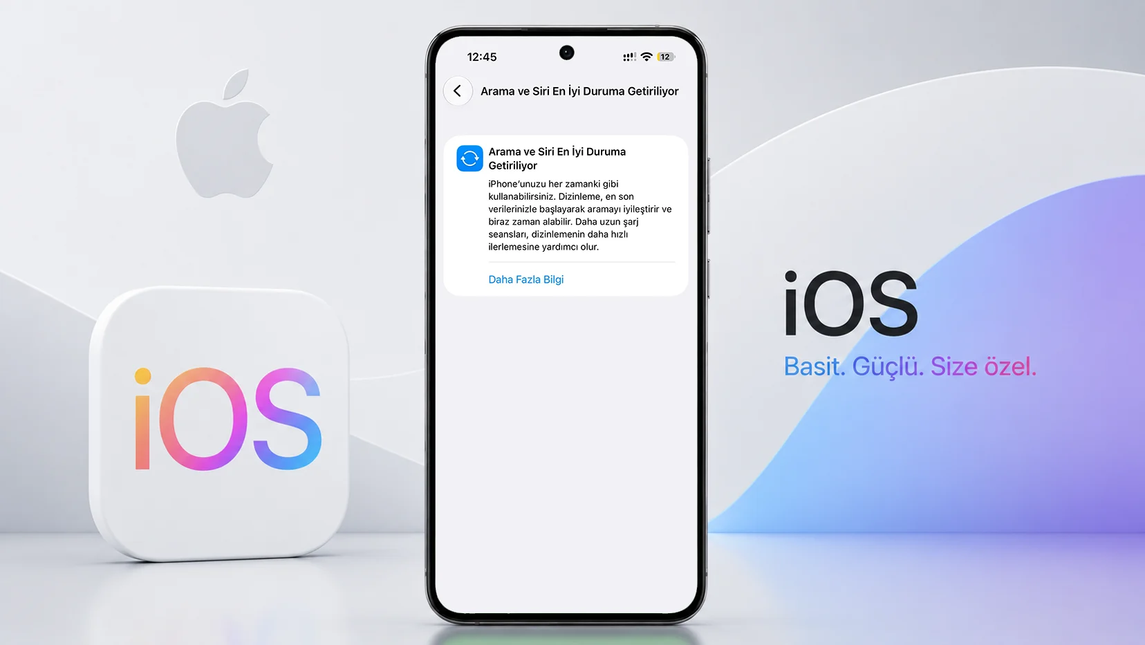 iOS 27 Ayarlar ana ekranında Arama ve Siri En İyi Duruma Getiriliyor bildirim şeridi